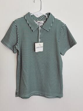 The Yellow Lamb Patrick Boys Green Striped Polo NWT size 10 $42